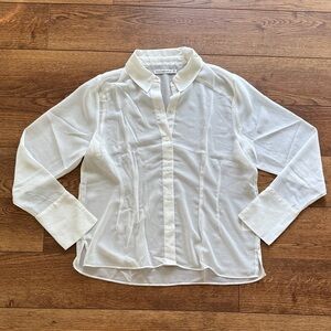 Abercrombie White Sheer Button Down Shirt